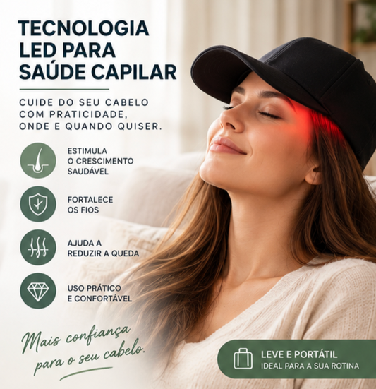 Touca LED para Cuidado e Fortalecimento Capilar | Mobili Chapelux Pro