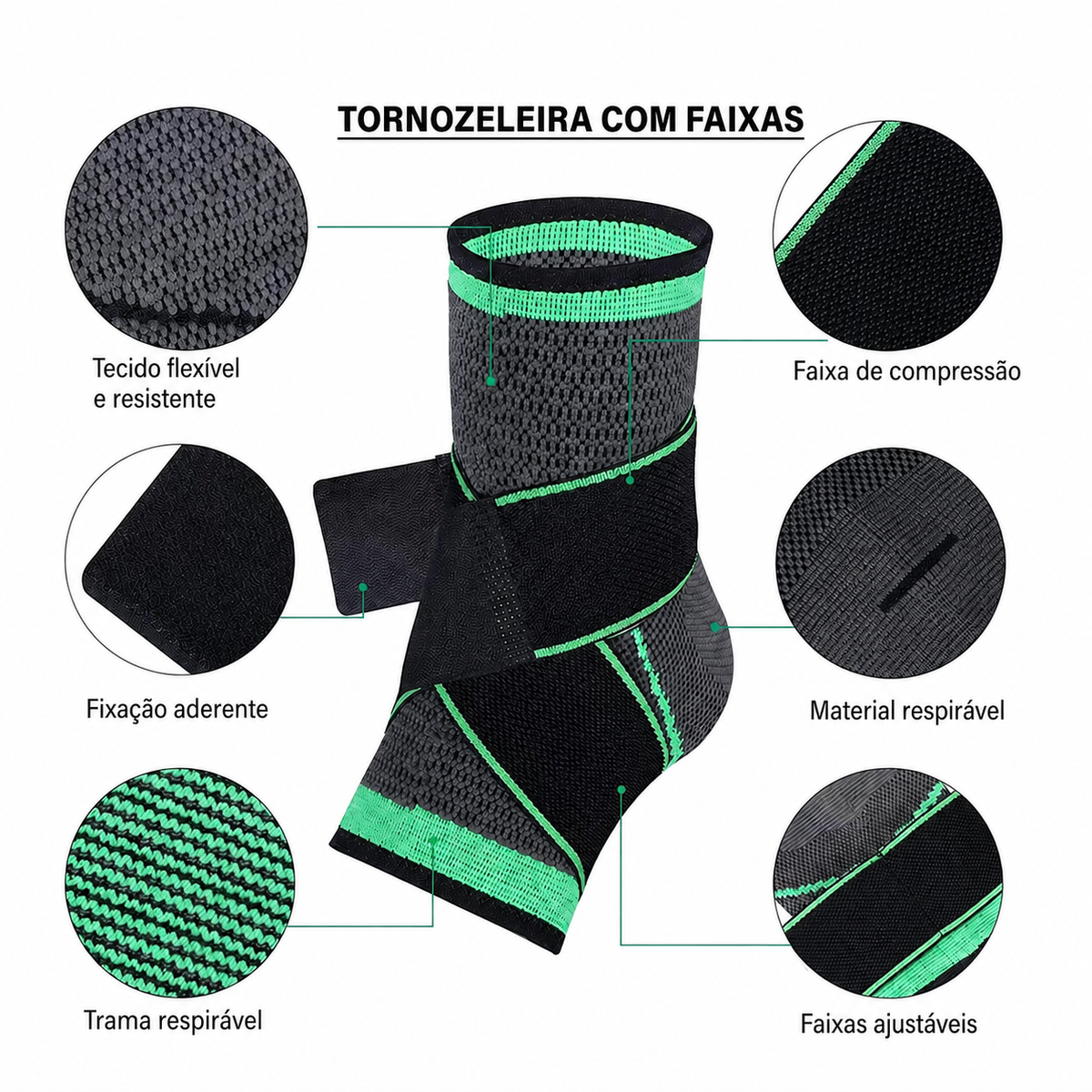 Tornozeleira Ajustável com Faixas Cruzadas | Mobili FlexStep