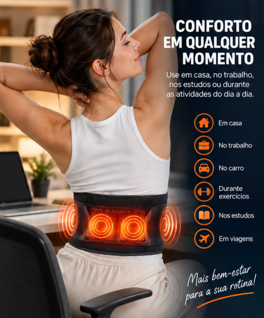 Bomba manual utilizada para ajustar gradualmente o enchimento do cinto lombar.