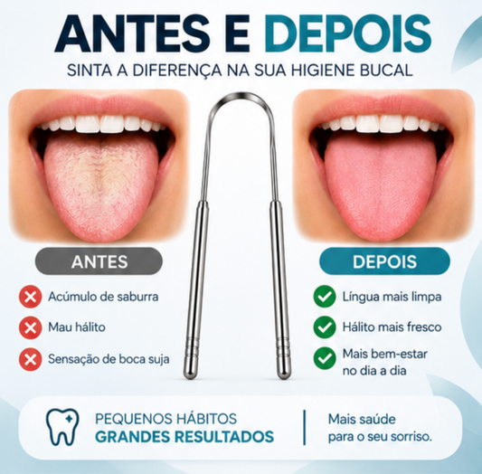 Raspador de Língua em Aço Inoxidável | Mobili OralPure
