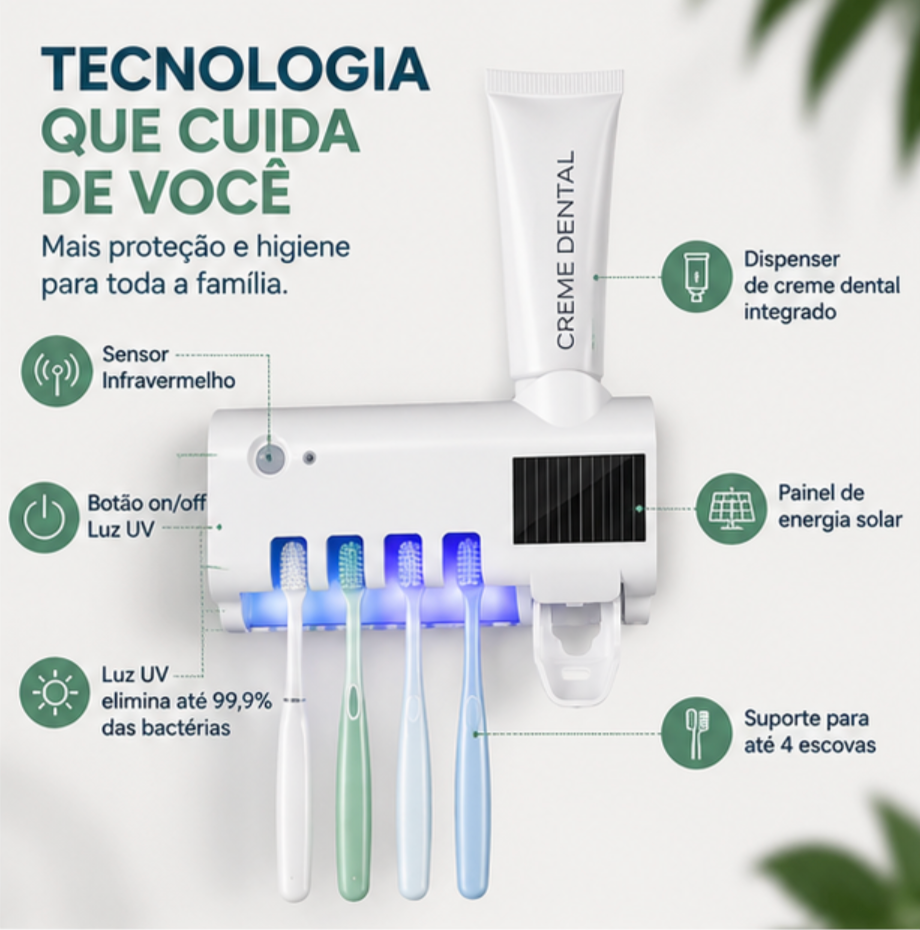 Organizador de Escovas com Dispenser | Mobili OralHub