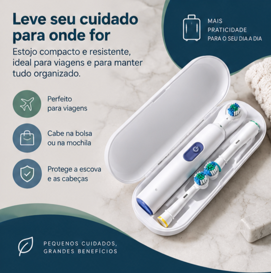 Escova Elétrica Rotativa Recarregável | Mobili OralCare Pro