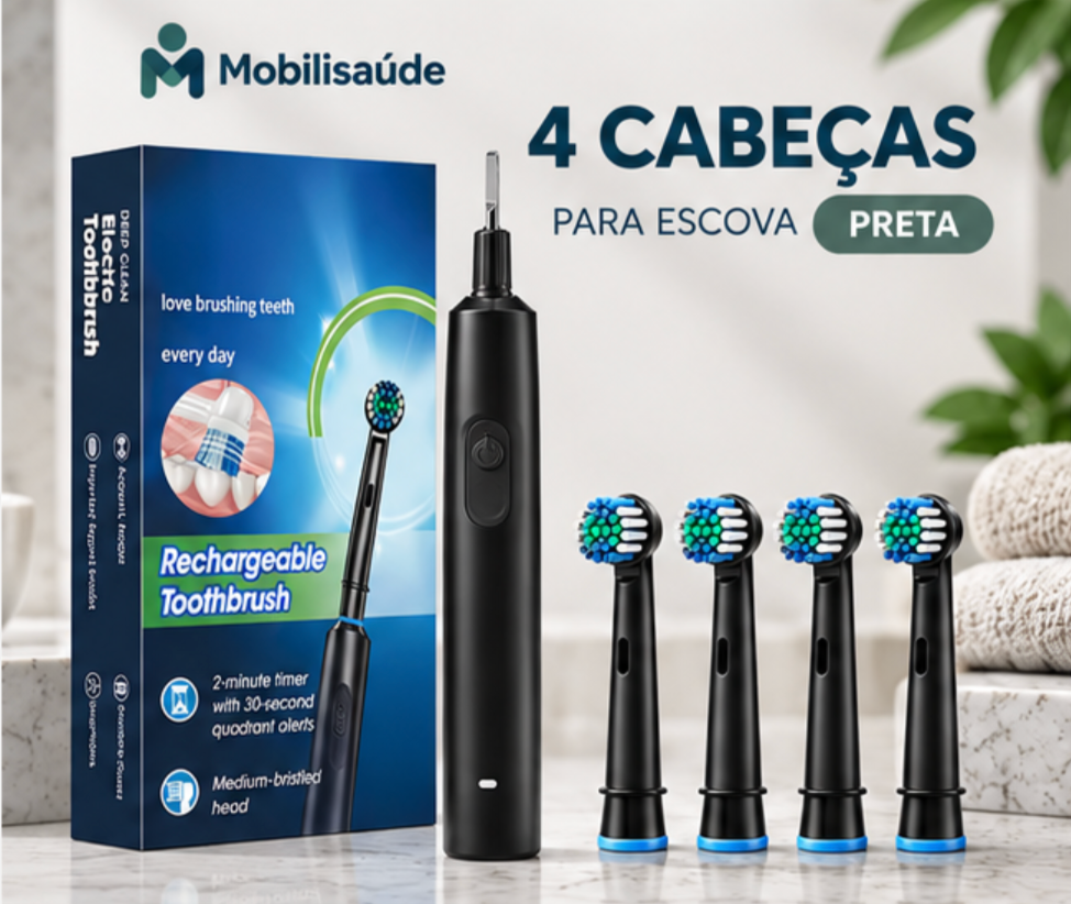 Escova Elétrica Rotativa Recarregável | Mobili OralCare Pro