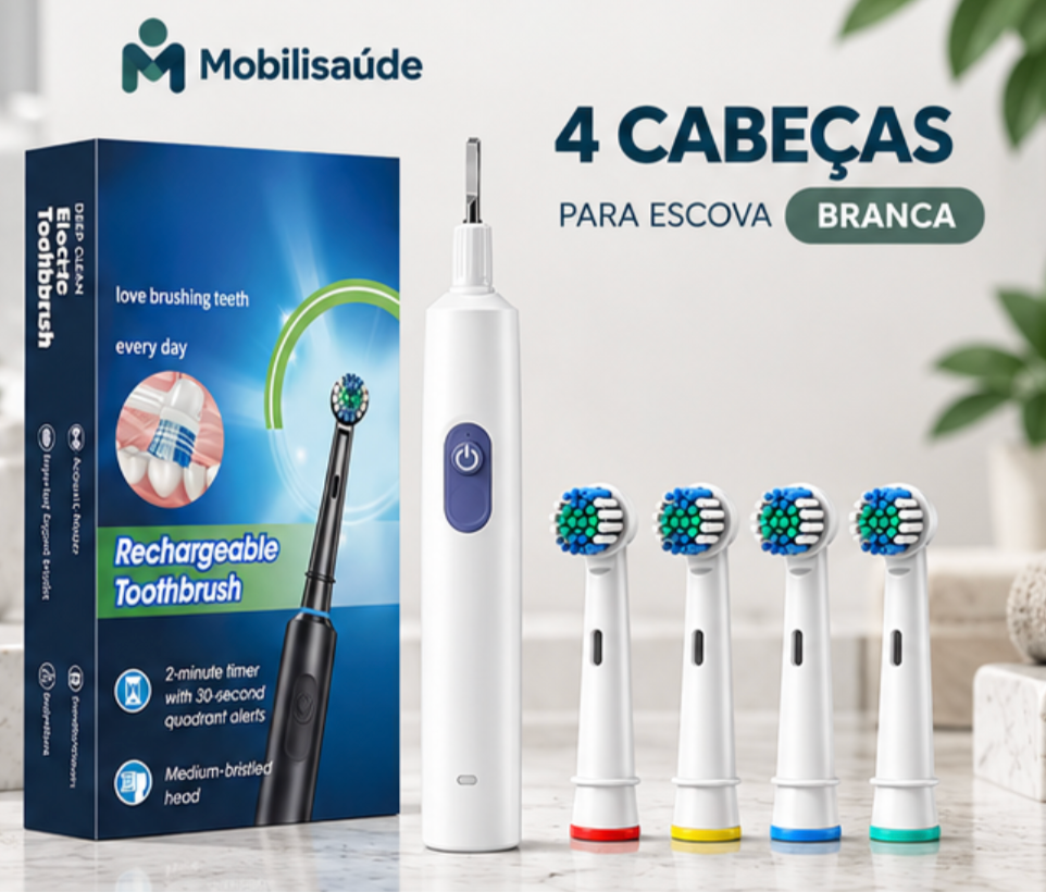Escova Elétrica Rotativa Recarregável | Mobili OralCare Pro