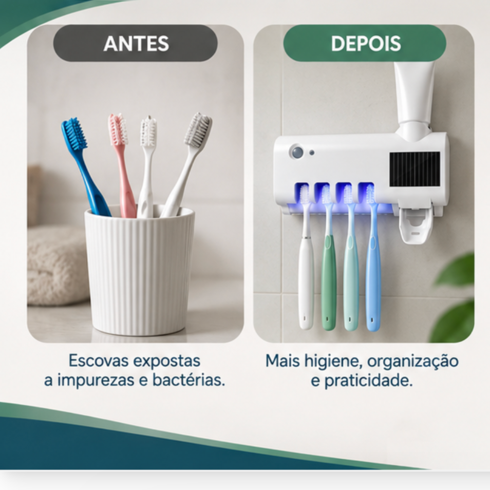 Organizador de Escovas com Dispenser | Mobili OralHub