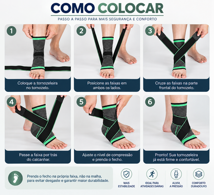 Tornozeleira Ajustável com Faixas Cruzadas | Mobili FlexStep