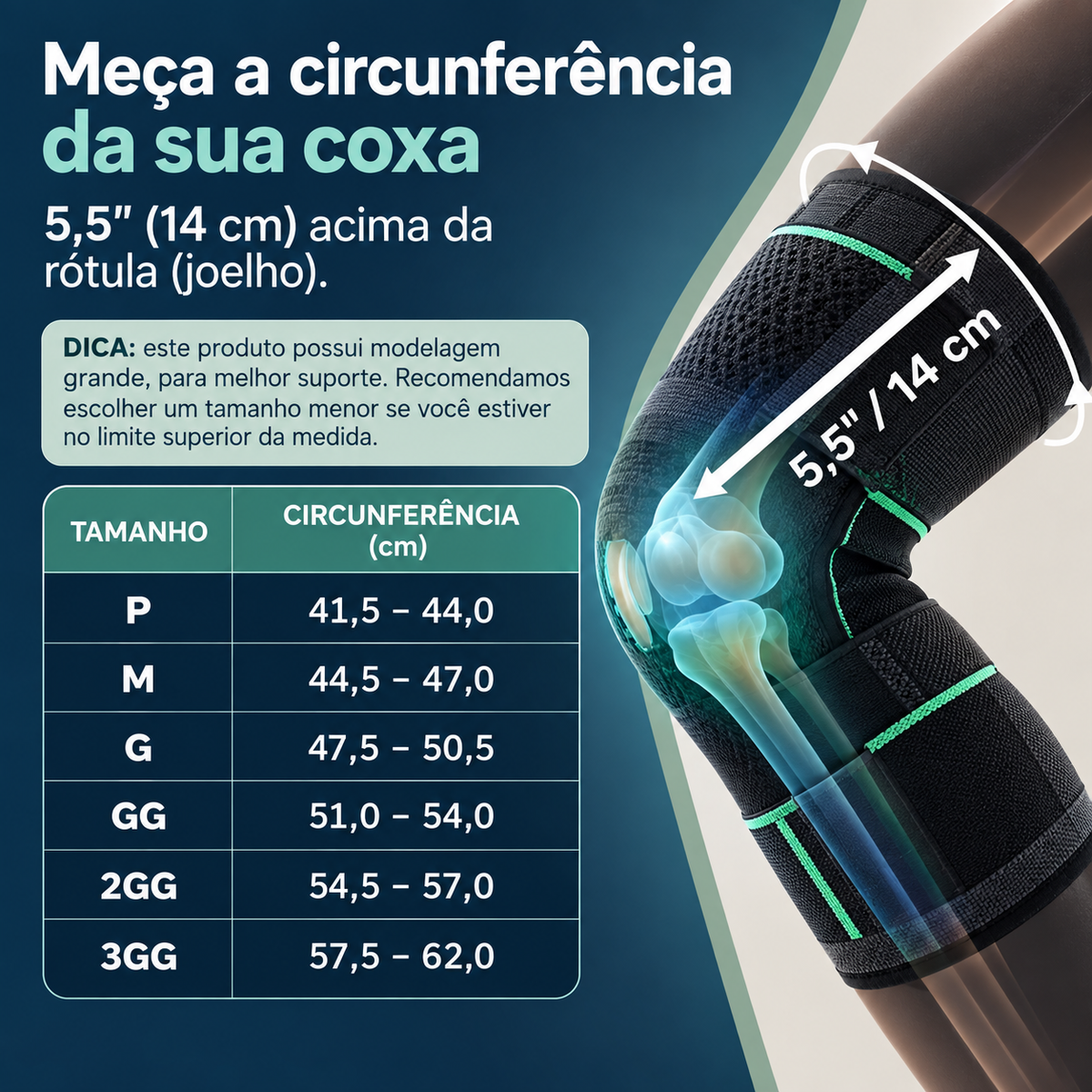 Joelheira de Compreensão Elástica com Proteção Acolchoada | Mobili FlexConfort