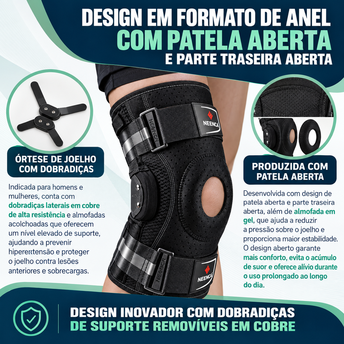 Joelheira com Estabilizadores Laterais Removíveis | Mobili FlexSupport