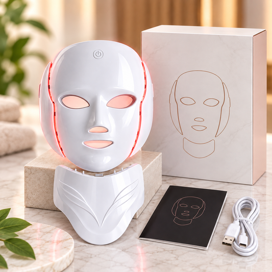 Máscara LED Facial e Pescoço 7 Cores | Mobili LumiFace