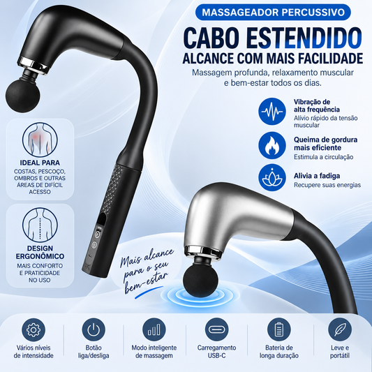 Massageador Corporal Ergonômico com 9 Modos e 9 Intensidades | Mobili Reflex 9