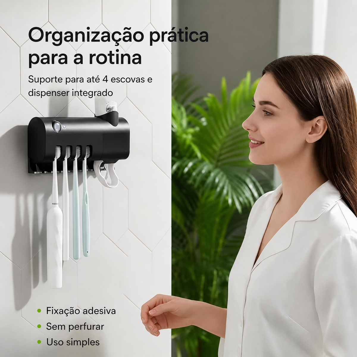Organizador de Escovas com Dispenser | Mobili OralHub