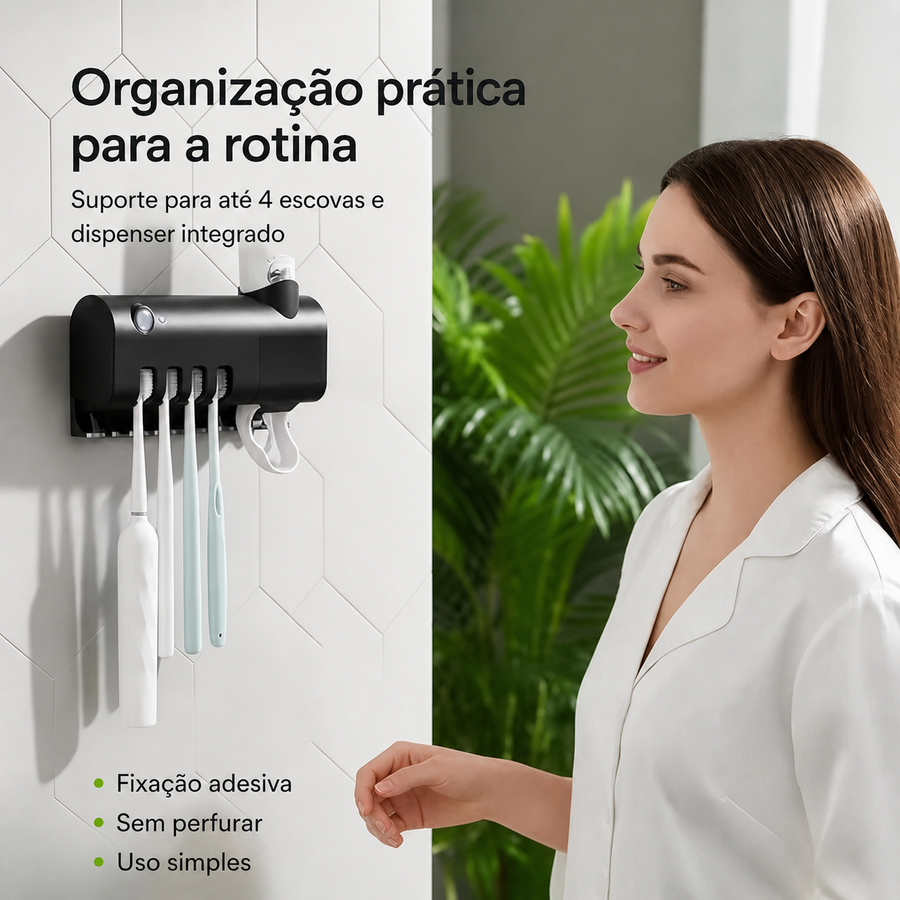 Organizador de Escovas com Dispenser | Mobili OralHub